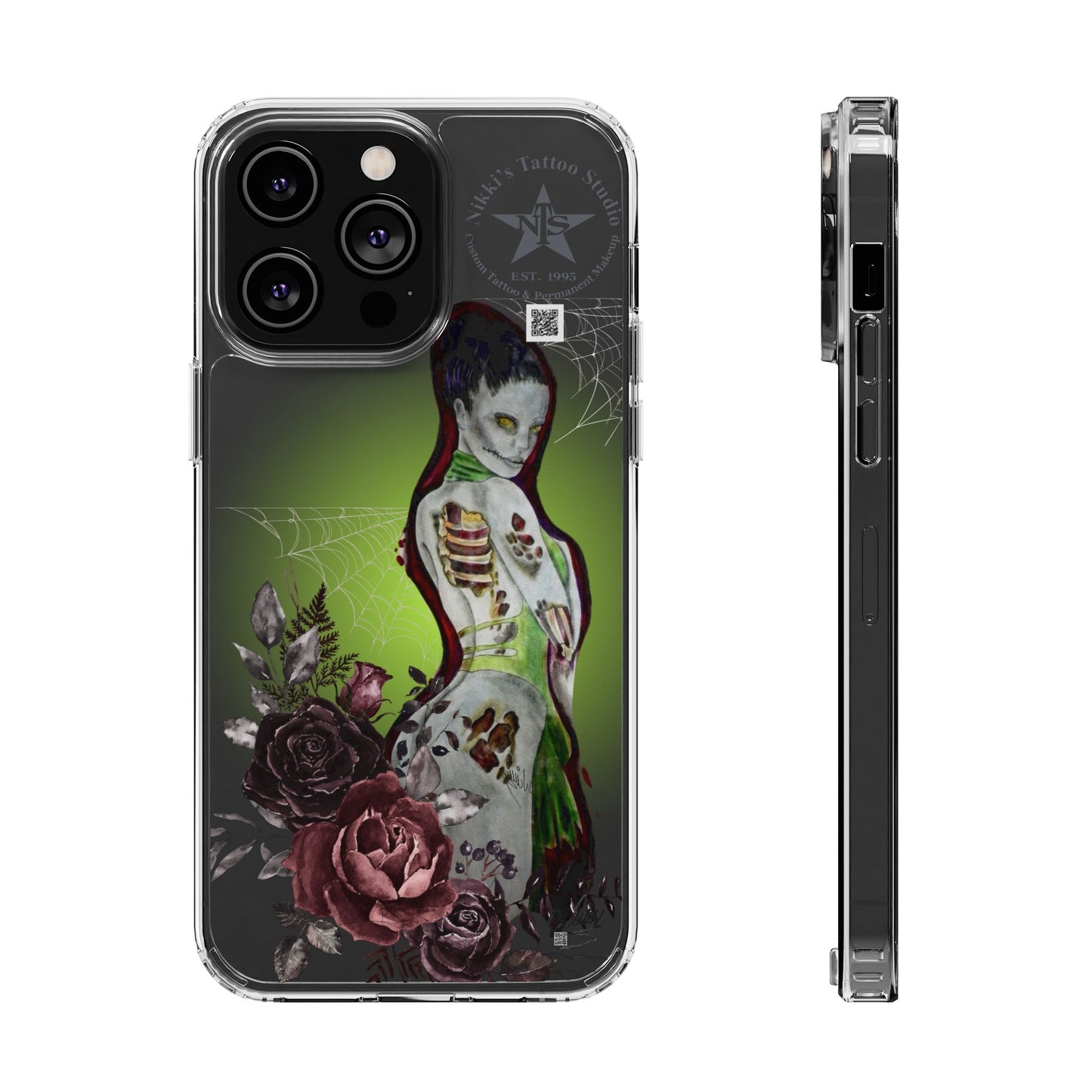 Phone Case Clear - Lady Zombie by Nikki Thompson