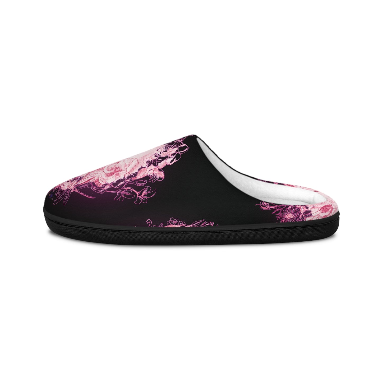 Pink Floral Skull Tattoo by Nikki - House Slippers