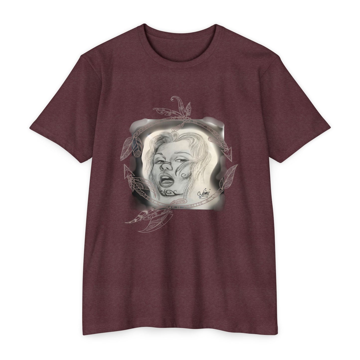 T-Shirt Unisex Jersey - Painted Lady Face by Nikki