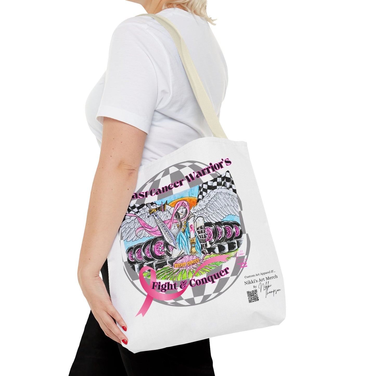 Tote Bag - Breast Cancer Warrior by Nikki