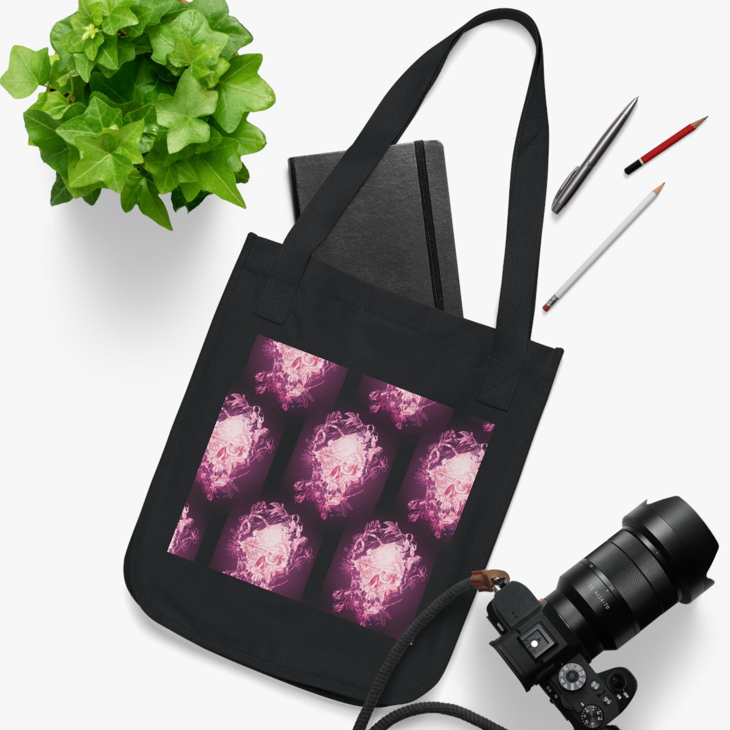 Floral Skull Tattoo by Nikki - Organic Tote Bag