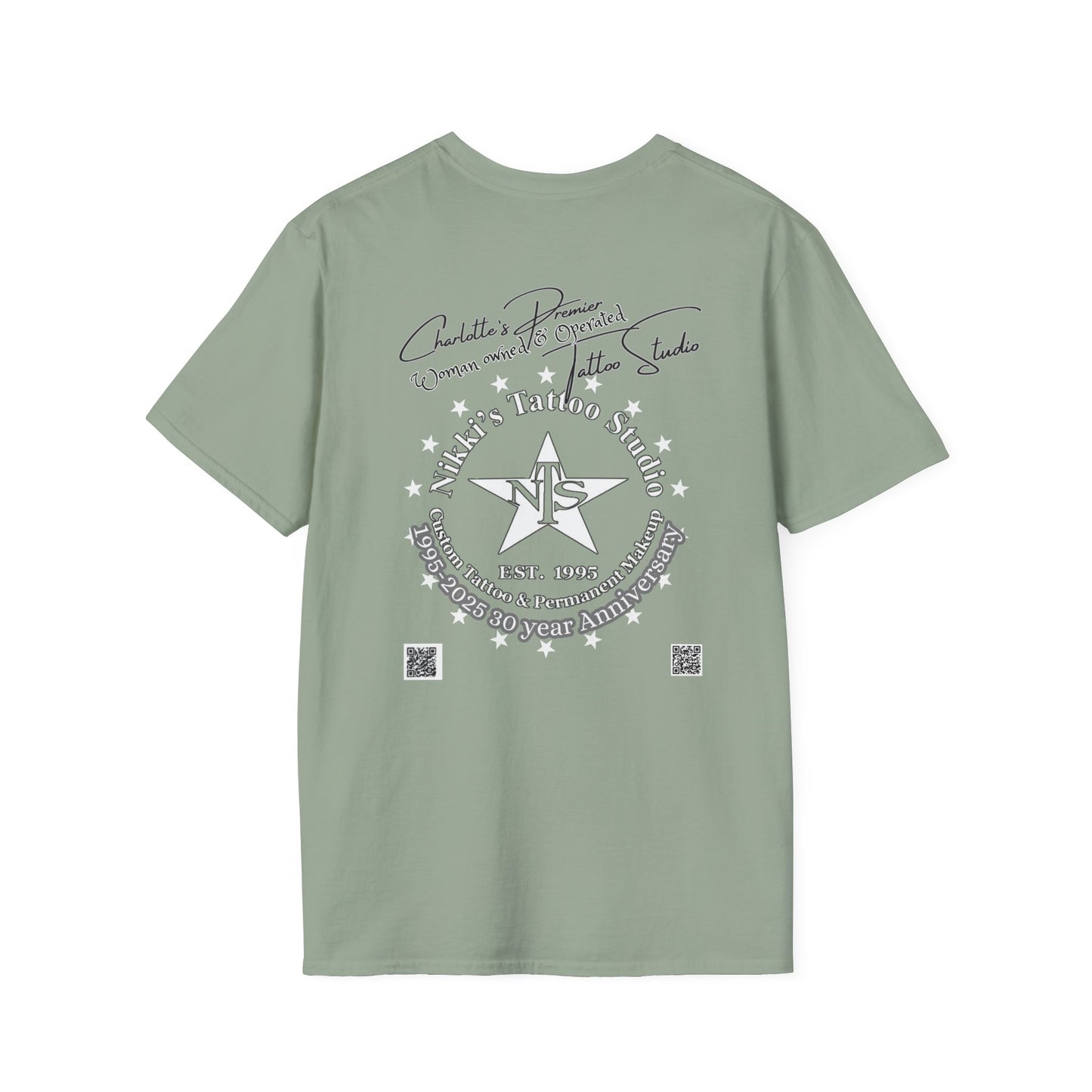 Butterfly Skull Logo Nikkis Tattoo Studio - 30th Anniversary T-Shirt