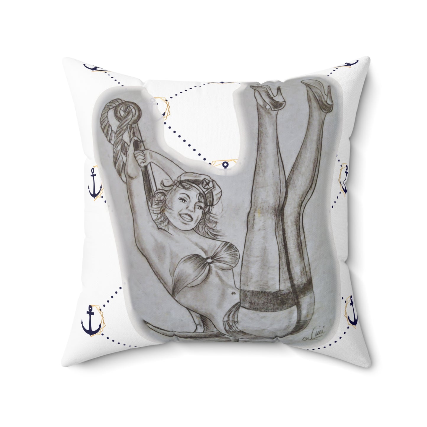 Pillow - Pin Up Sailor Girl by Nikki