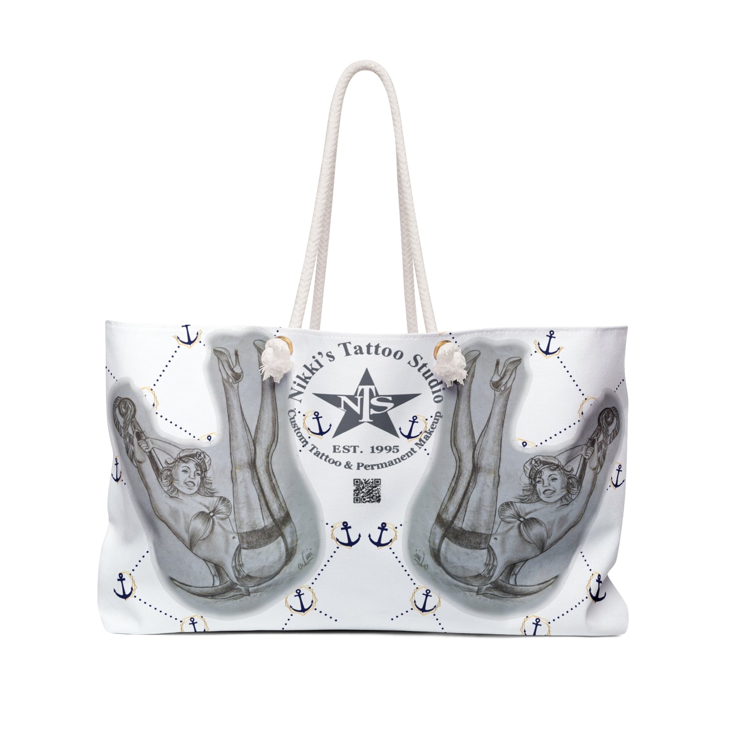 Weekender Bag - Sailor Girl Pin Up art by Nikki