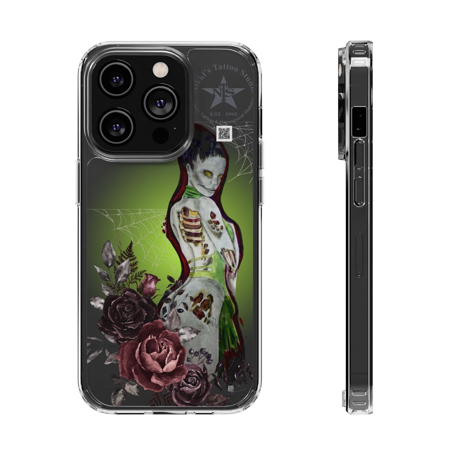Phone Case Clear - Lady Zombie by Nikki Thompson