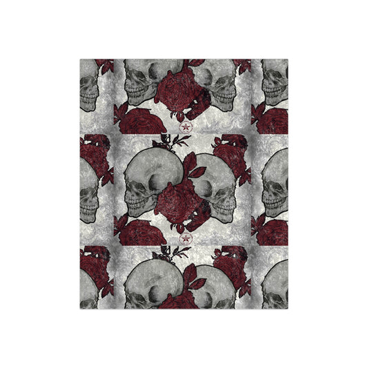 Skulls and Roses Art by Nikki - Crushed Velvet Blanket