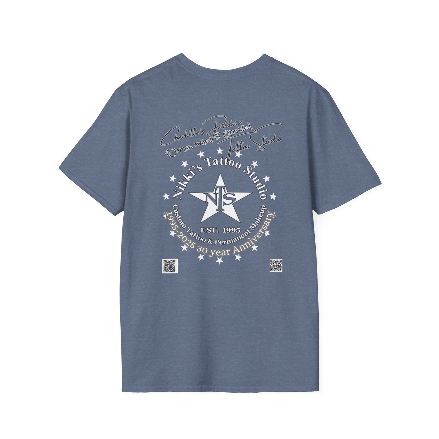Butterfly Skull Logo Nikkis Tattoo Studio - 30th Anniversary T-Shirt