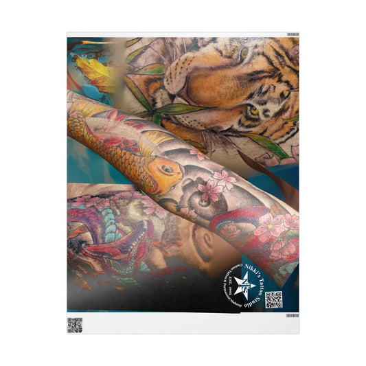 Nikki's Tattoo Studio - Tiger and Koi Gift Wrapping Paper