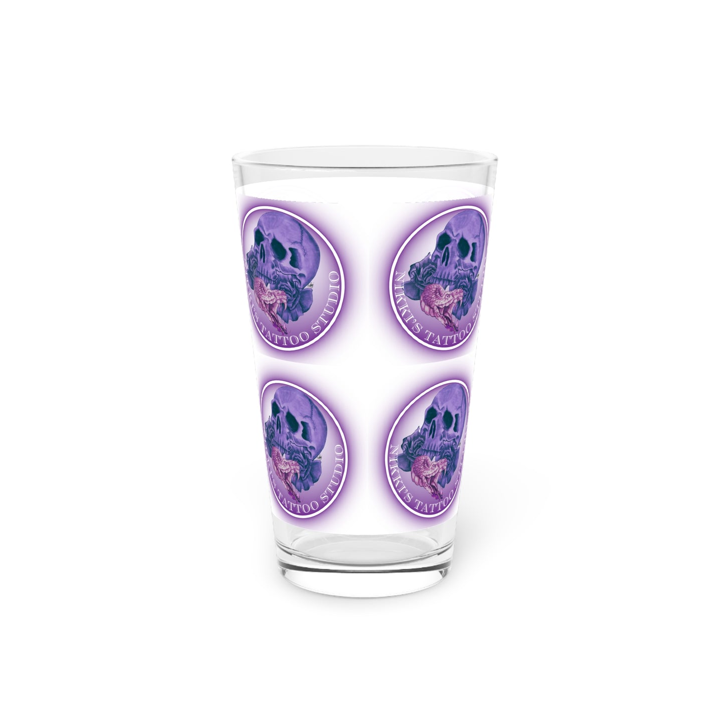 Pint Glass - Skull Artwork by Nikki