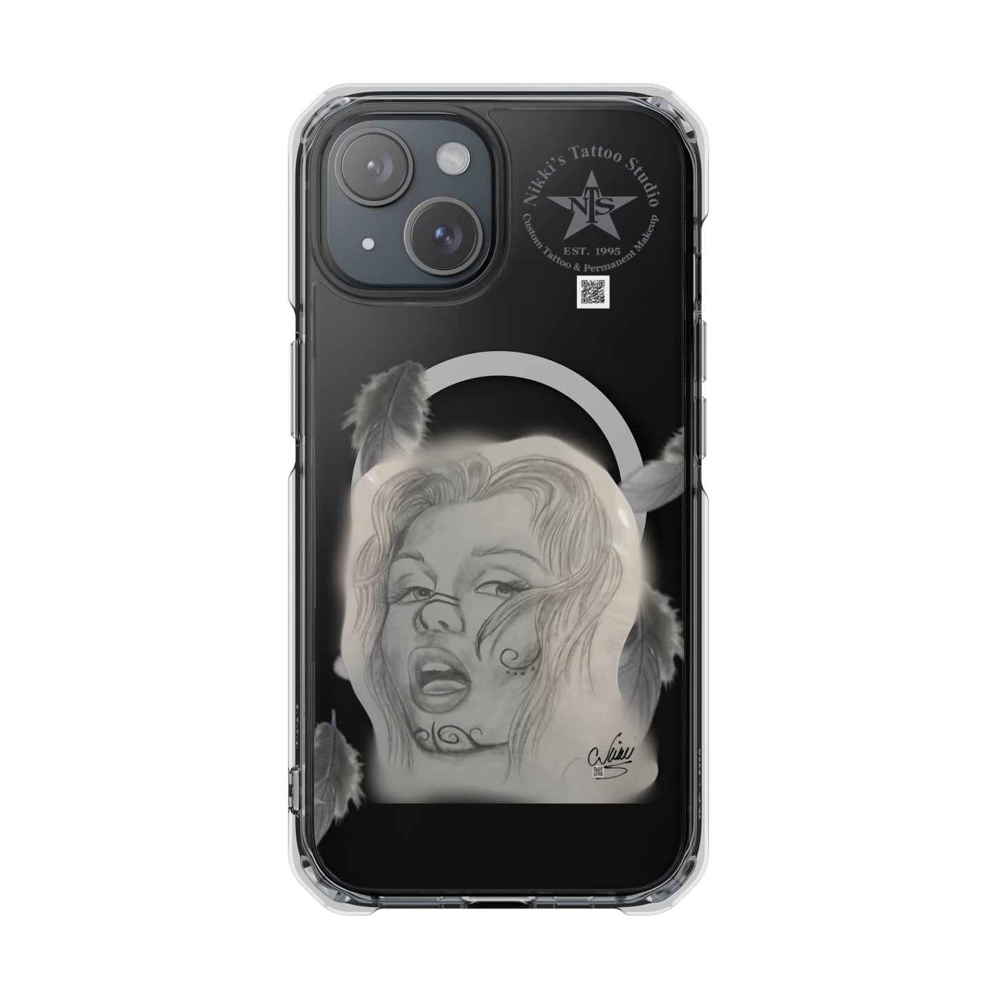 Phone Case iPhone 14, iPhone 15 - Painted Lady Face by Nikki