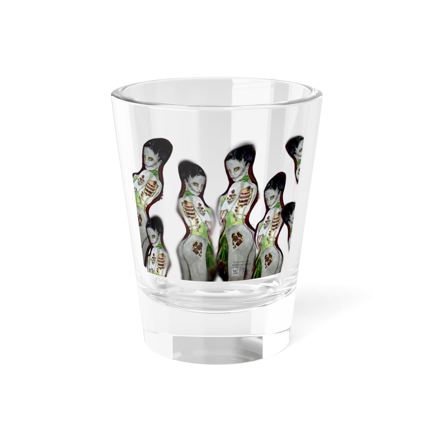 Shot Glass - Zombie Lady by Nikki