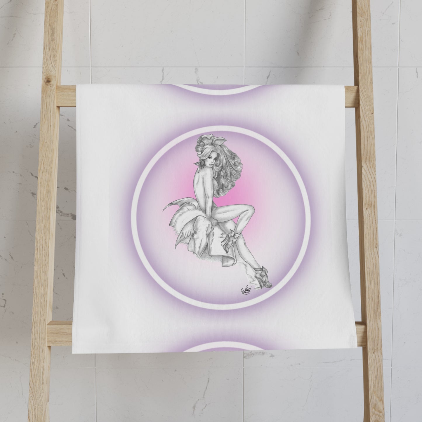 Hand Towel - Pretty Bunny Pin Up by Nikki