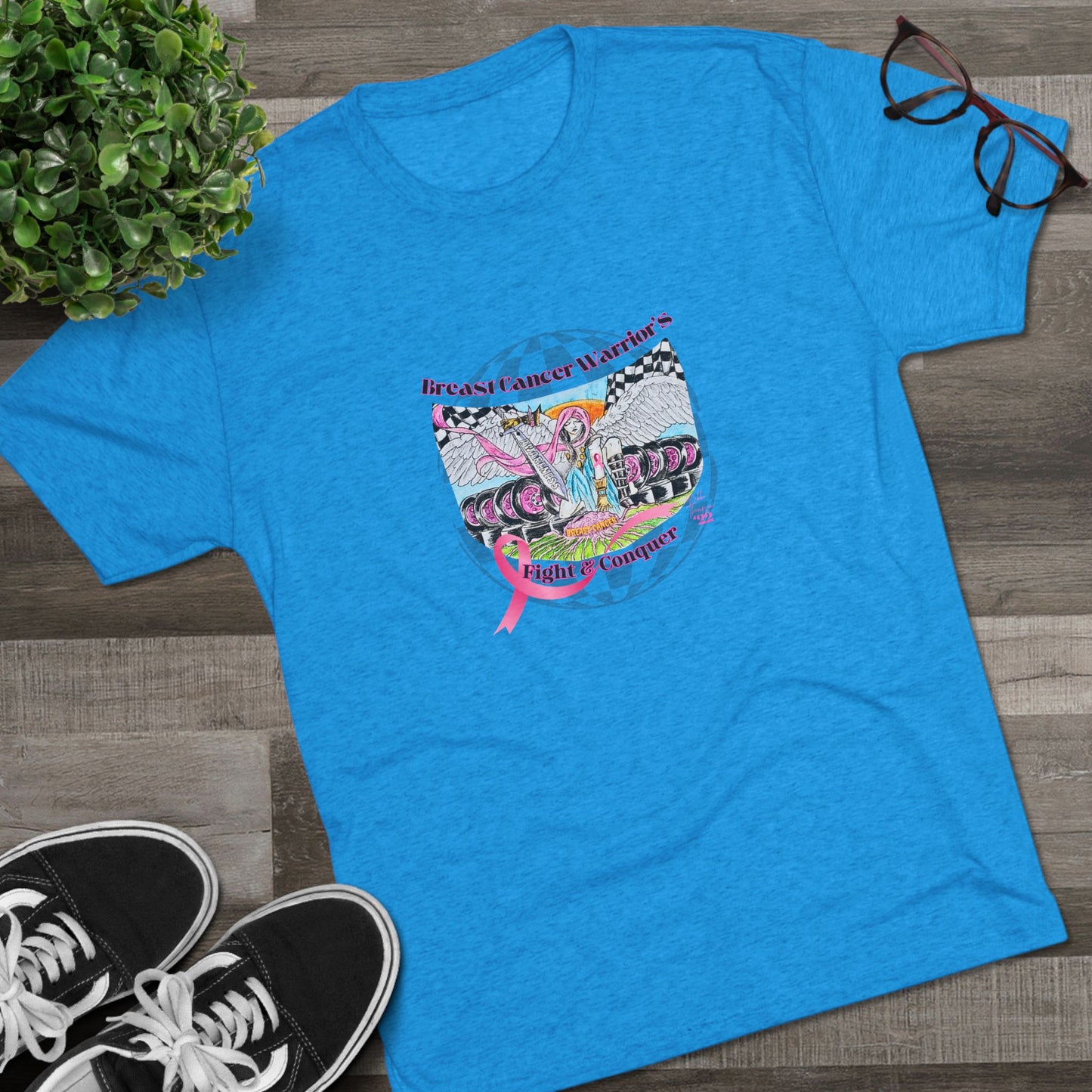 T-Shirt Unisex Crew - Breast Cancer Warrior by Nikki