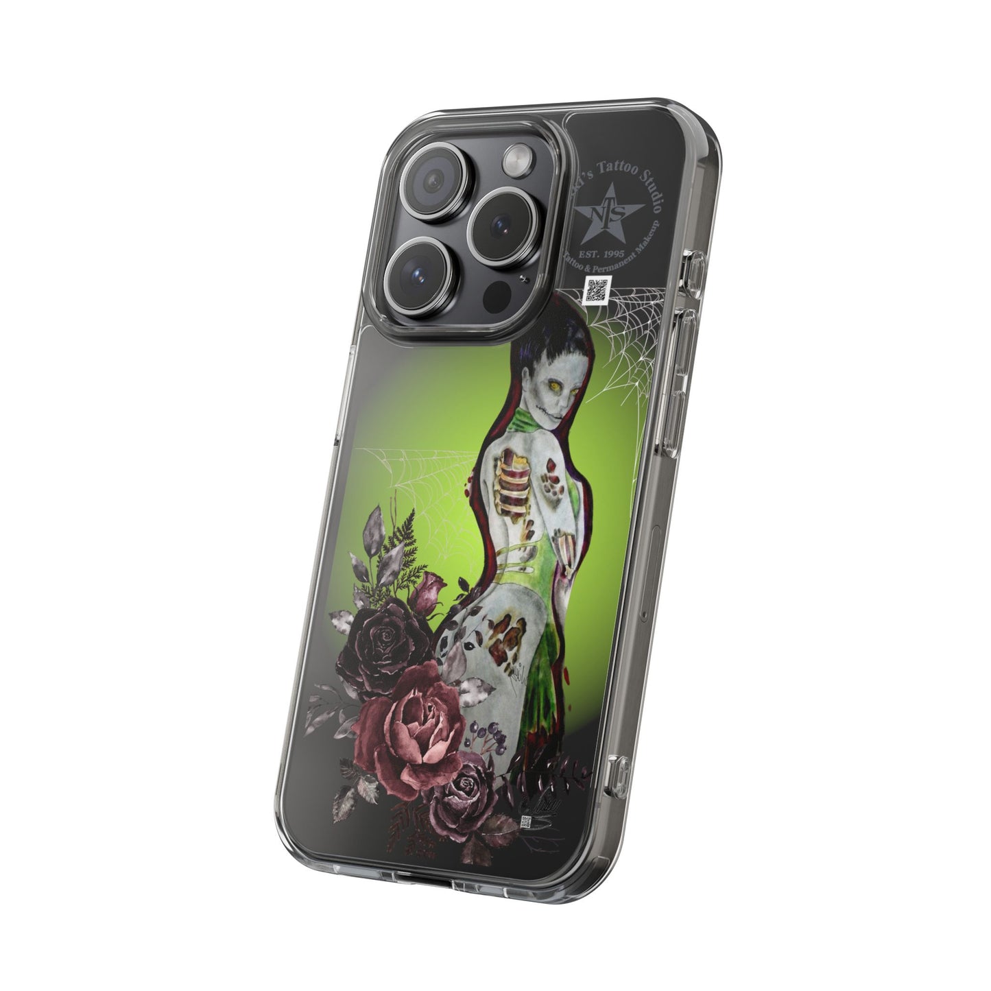 Phone Case Clear - Lady Zombie by Nikki Thompson