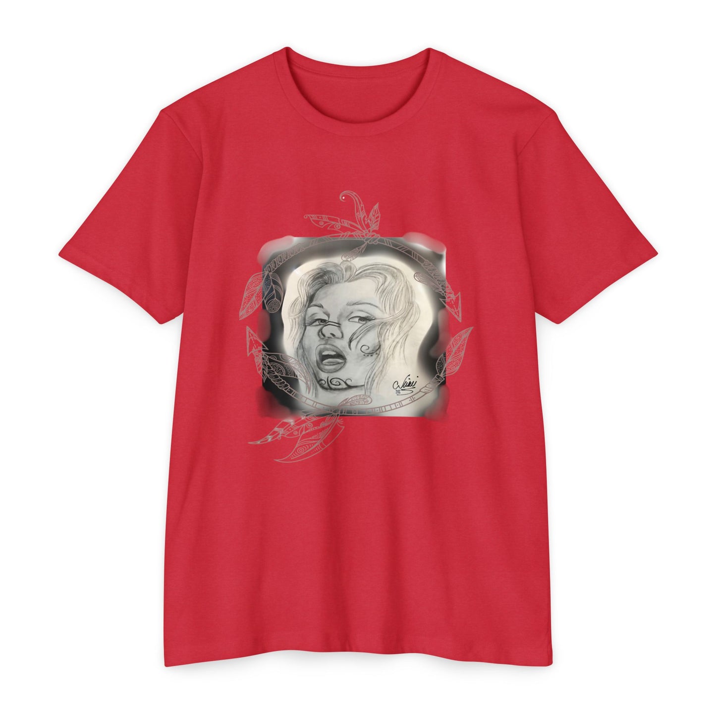 T-Shirt Unisex Jersey - Painted Lady Face by Nikki