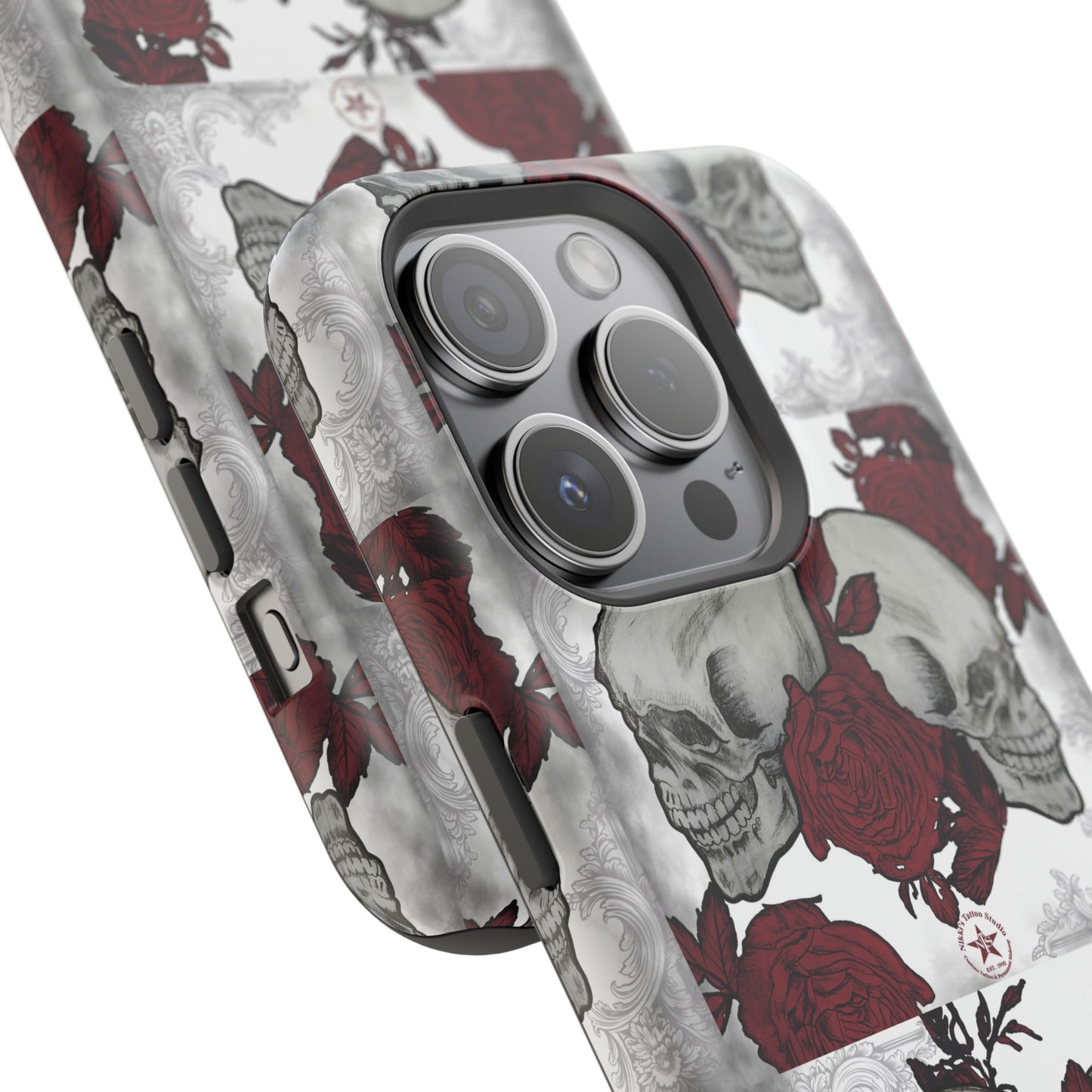 Skulls and Roses by Nikki - iPhone Case