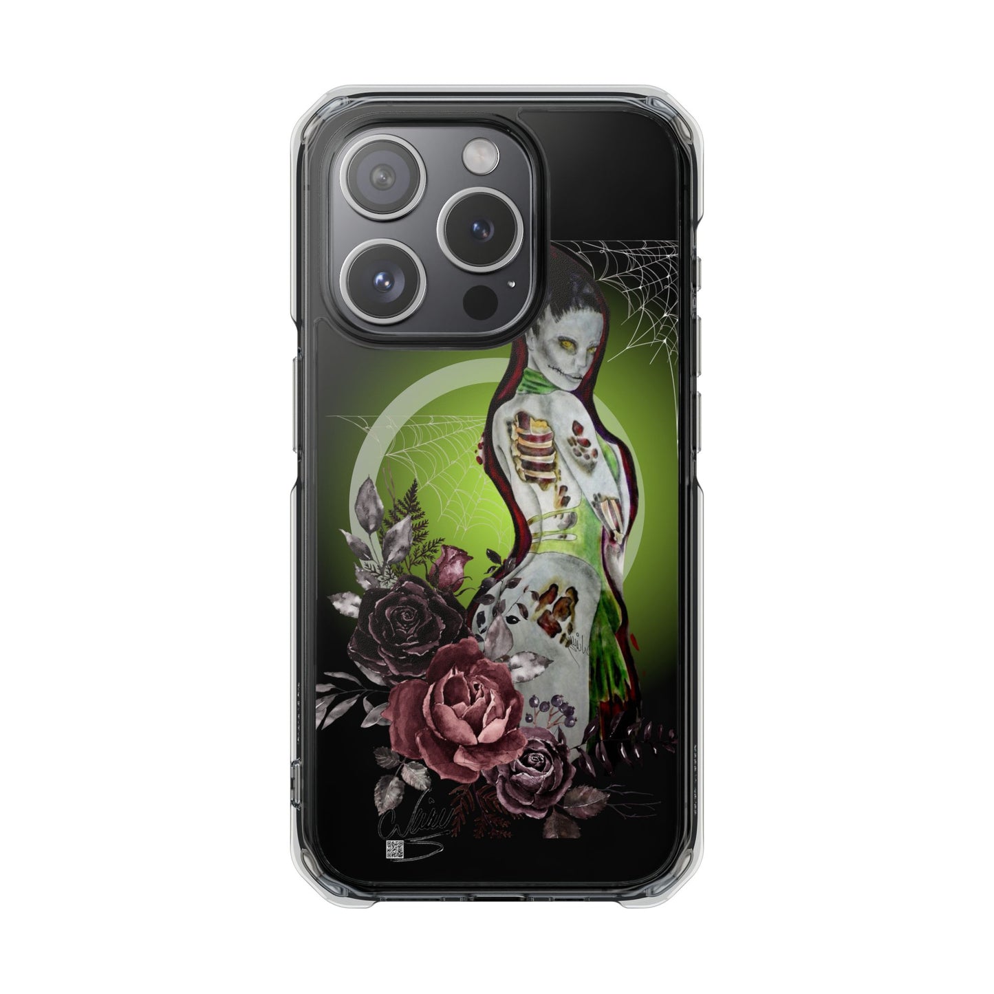 Phone Case Magnetic Clear - Zombie Lady by Nikki Thompson