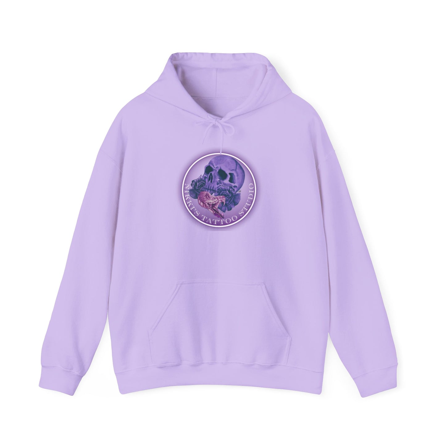 Hooded Sweatshirt - Nikki's Tattoo Studio Snake and Skull by Nikki