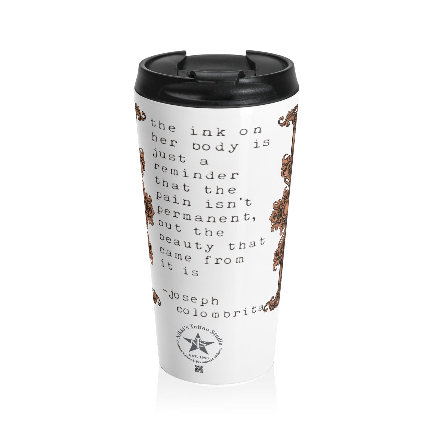 Travel Mug - Stainless Steel with Nikki's Art 15oz - Ideal Gift for Coffee or Tea Lover