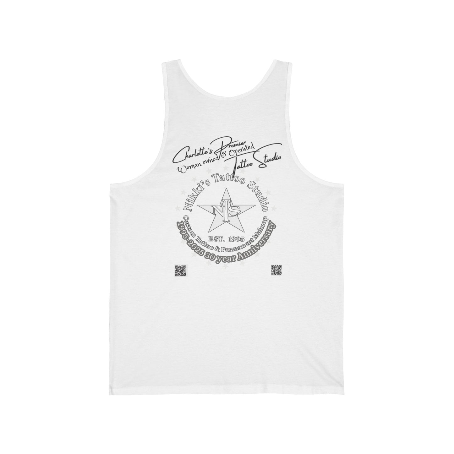 Floral Skull Tattoo by Nikki - Unisex Jersey Tank