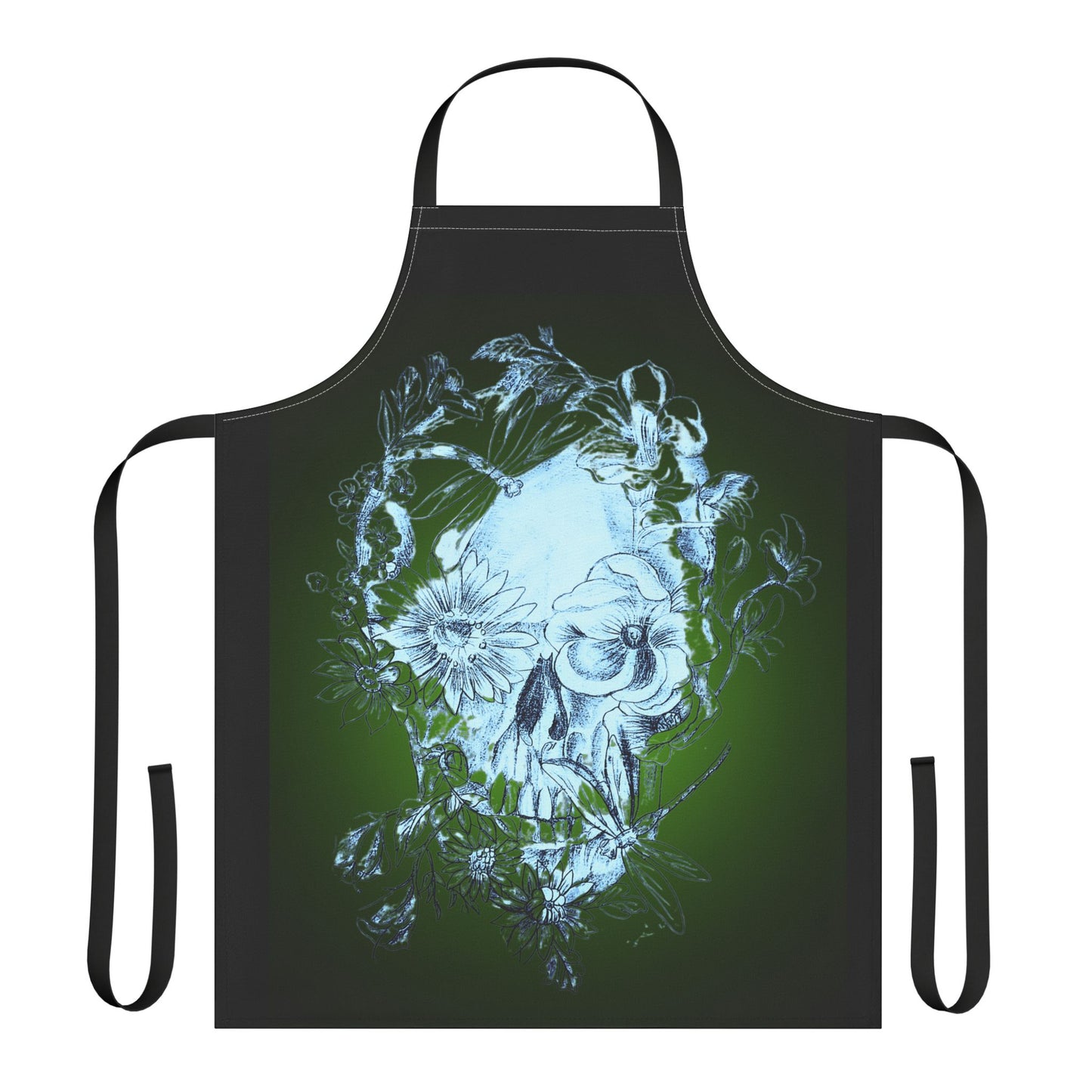 Floral Skull Tattoo by Nikki Thompson - Apron