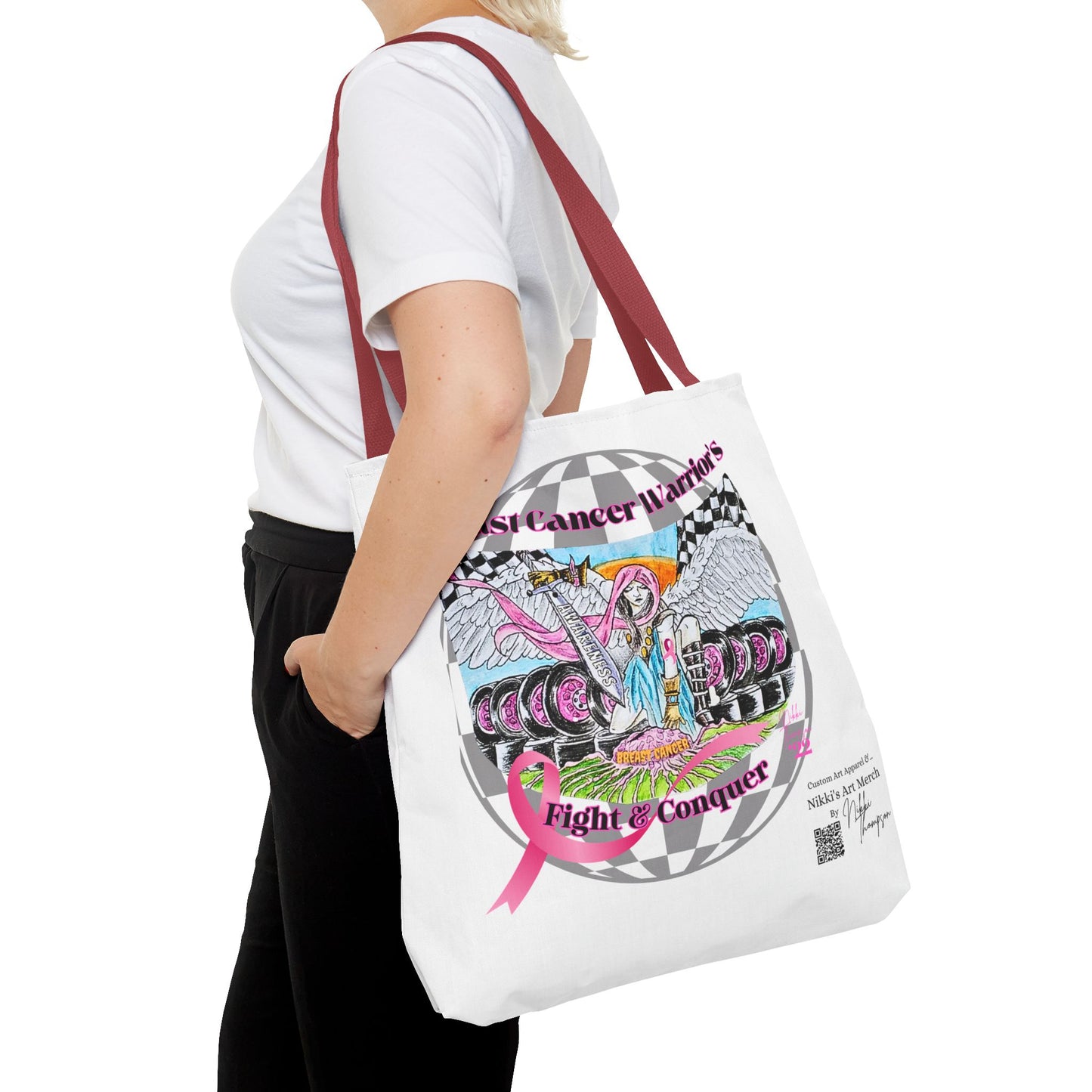 Tote Bag - Breast Cancer Warrior by Nikki
