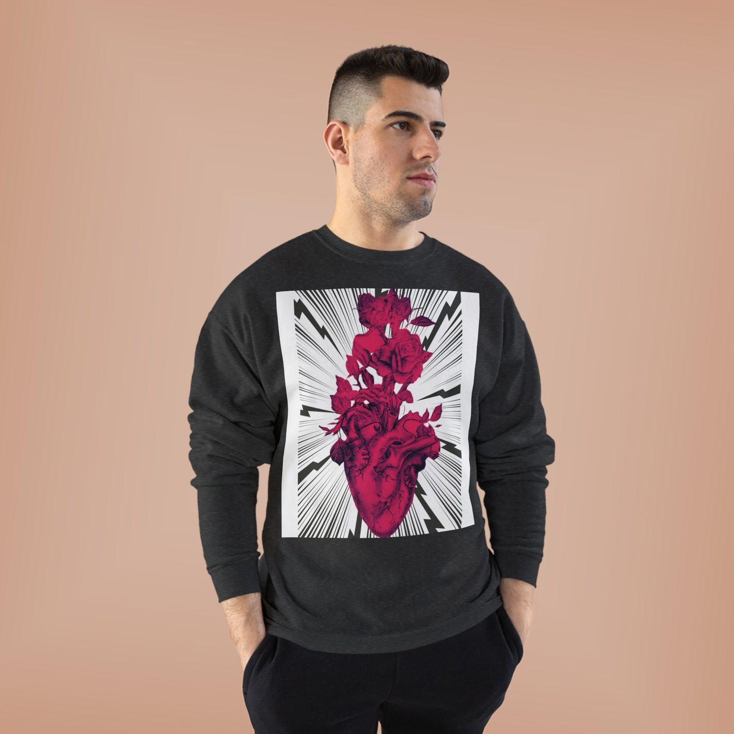 Anatomical Heart Tattoo Artwork by Nikki EcoSmart Sweatshirt