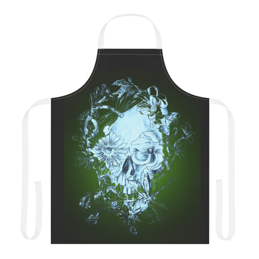 Floral Skull Tattoo by Nikki Thompson - Apron