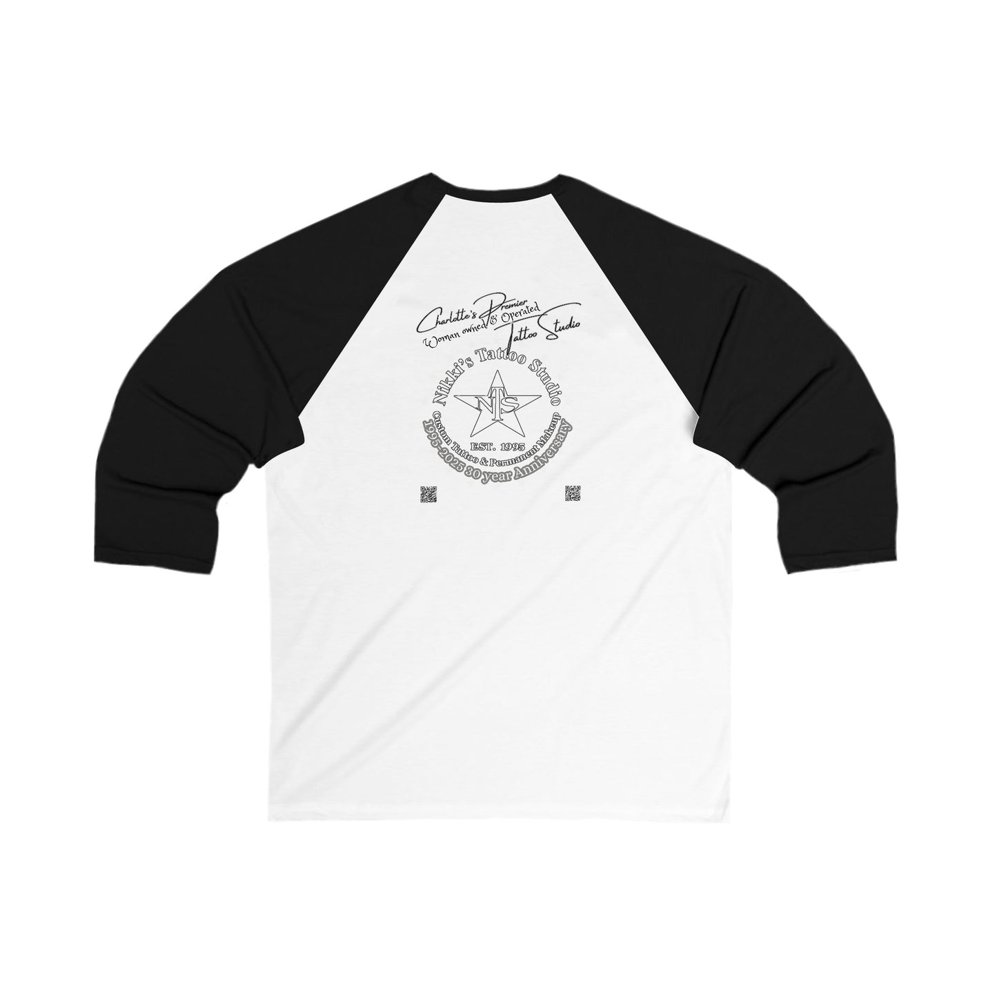 Anatomcal Heart Tattoo Design by Nikki Unisex 3\4 Sleeve Baseball Tee