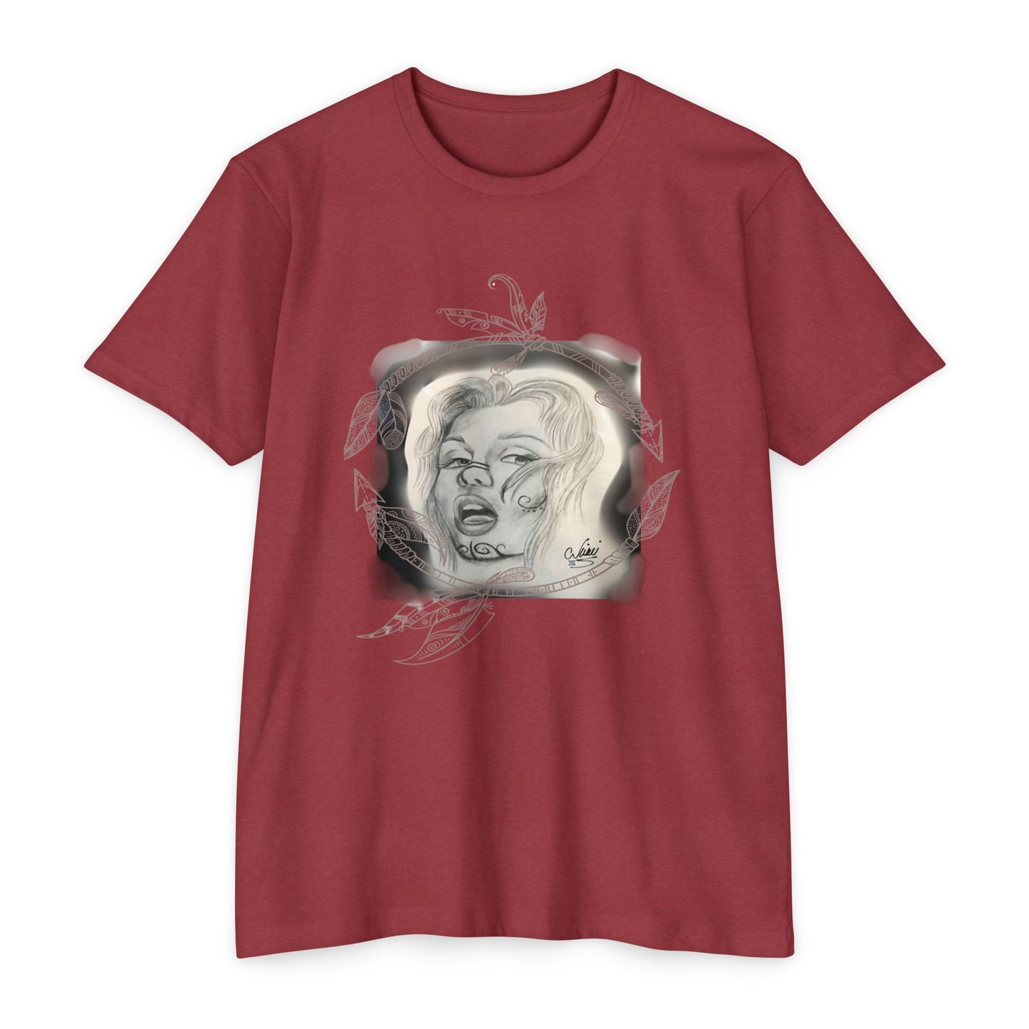 T-Shirt Unisex Jersey - Painted Lady Face by Nikki