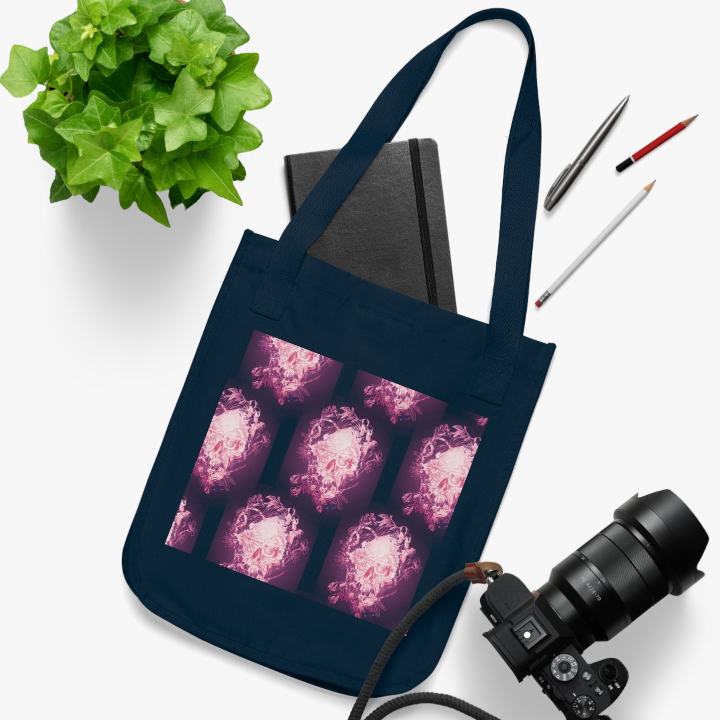 Floral Skull Tattoo by Nikki - Organic Tote Bag