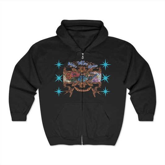 Hoodie Sweatshirt Full Zip - Guiding Star Tattoo by Nikki