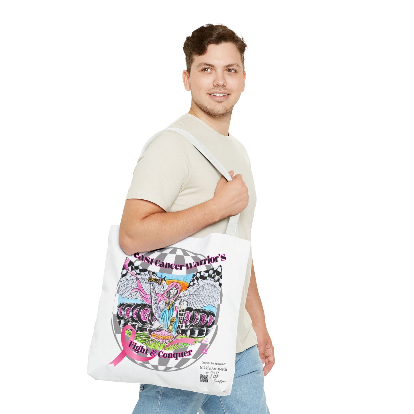 Tote Bag - Breast Cancer Warrior by Nikki