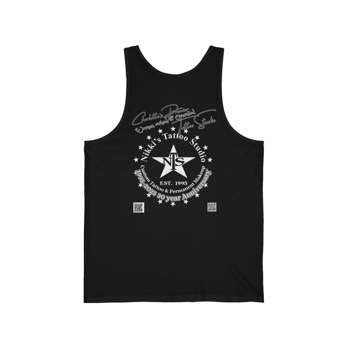 Floral Skull Tattoo by Nikki - Unisex Jersey Tank