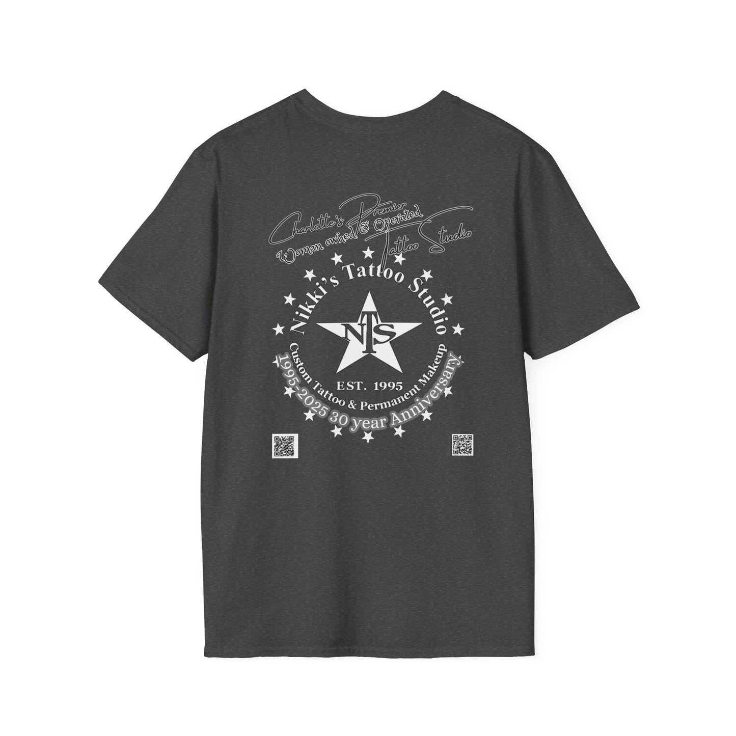 Butterfly Skull Logo Nikkis Tattoo Studio - 30th Anniversary T-Shirt