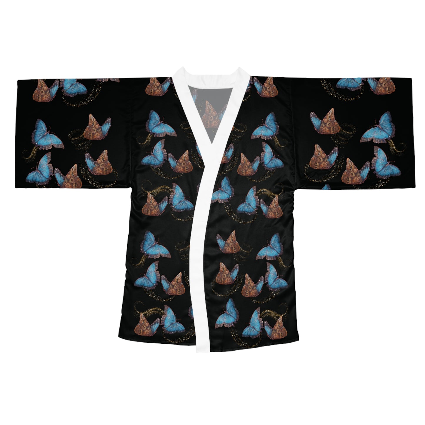 Butterfly Blue Morphis Tattoo by Nikki - Long Sleeve Kimono Robe
