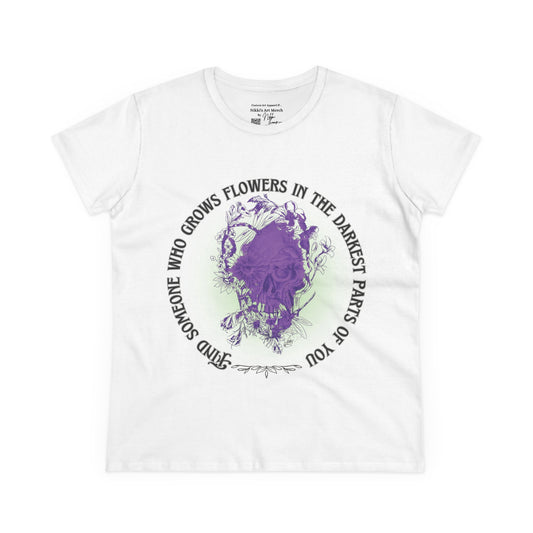 Floral Skull Tattoo Quote T-Shirt by Nikki