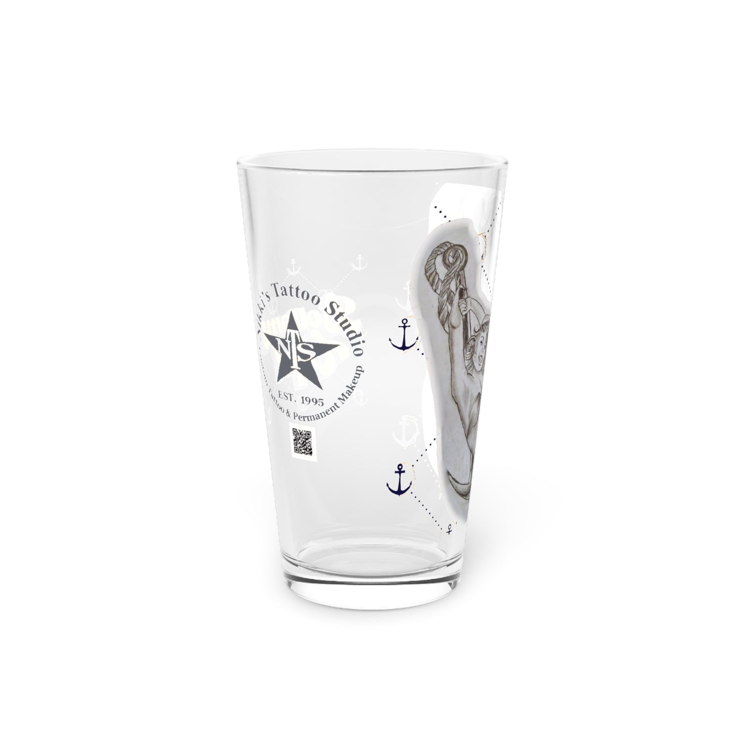 Pint Glass - Pin Up Sailor Girl by Nikki