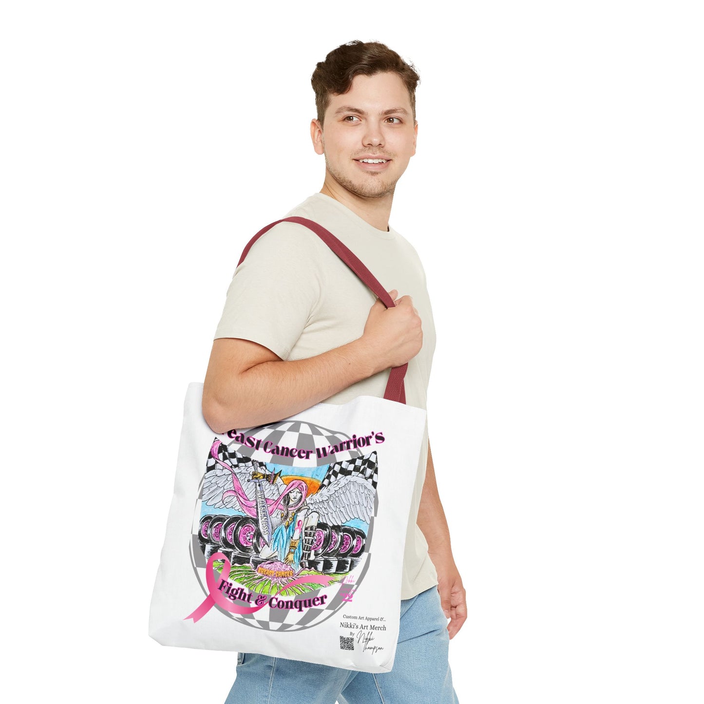 Tote Bag - Breast Cancer Warrior by Nikki