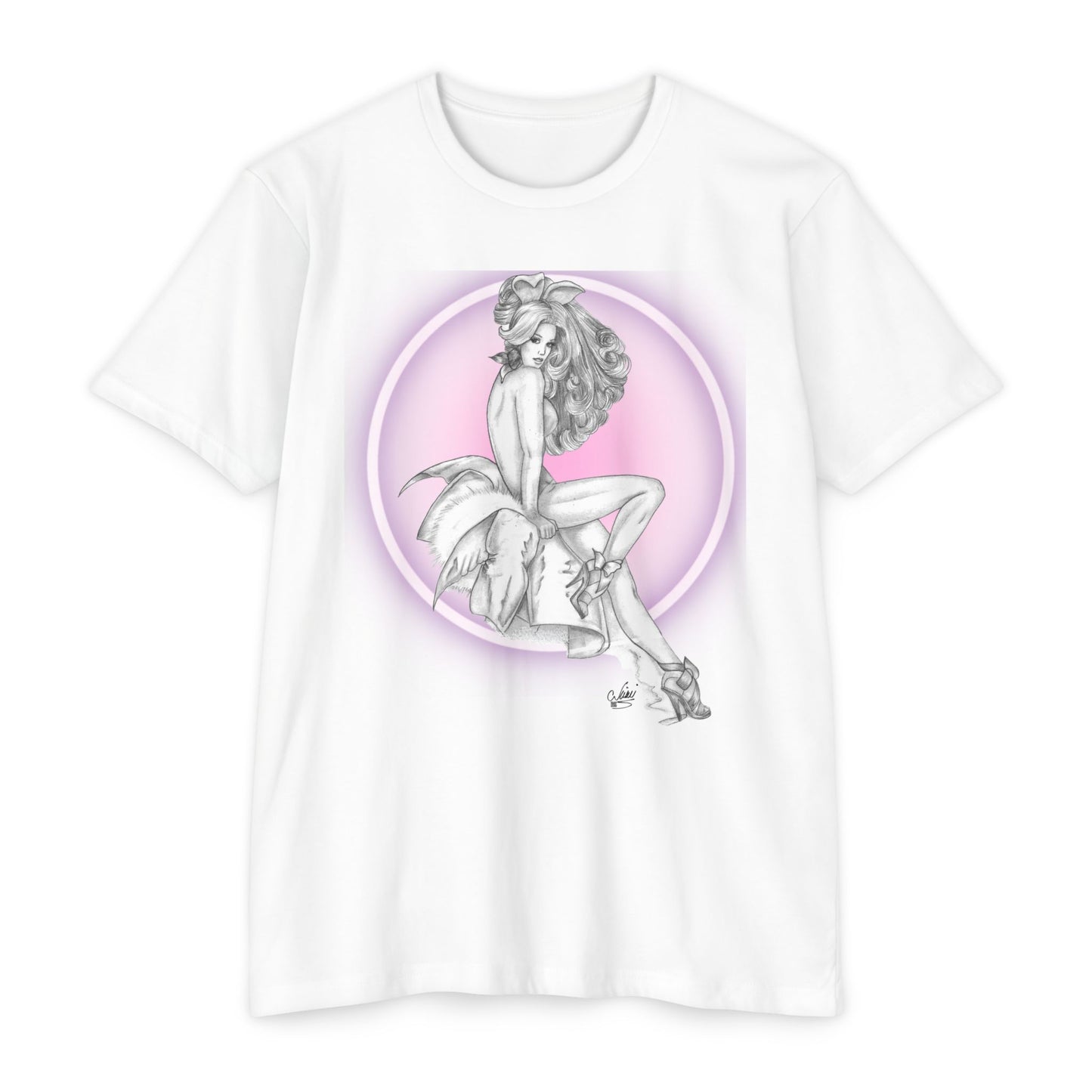 T-Shirt - Pretty Bunny Pin Up by Nikki