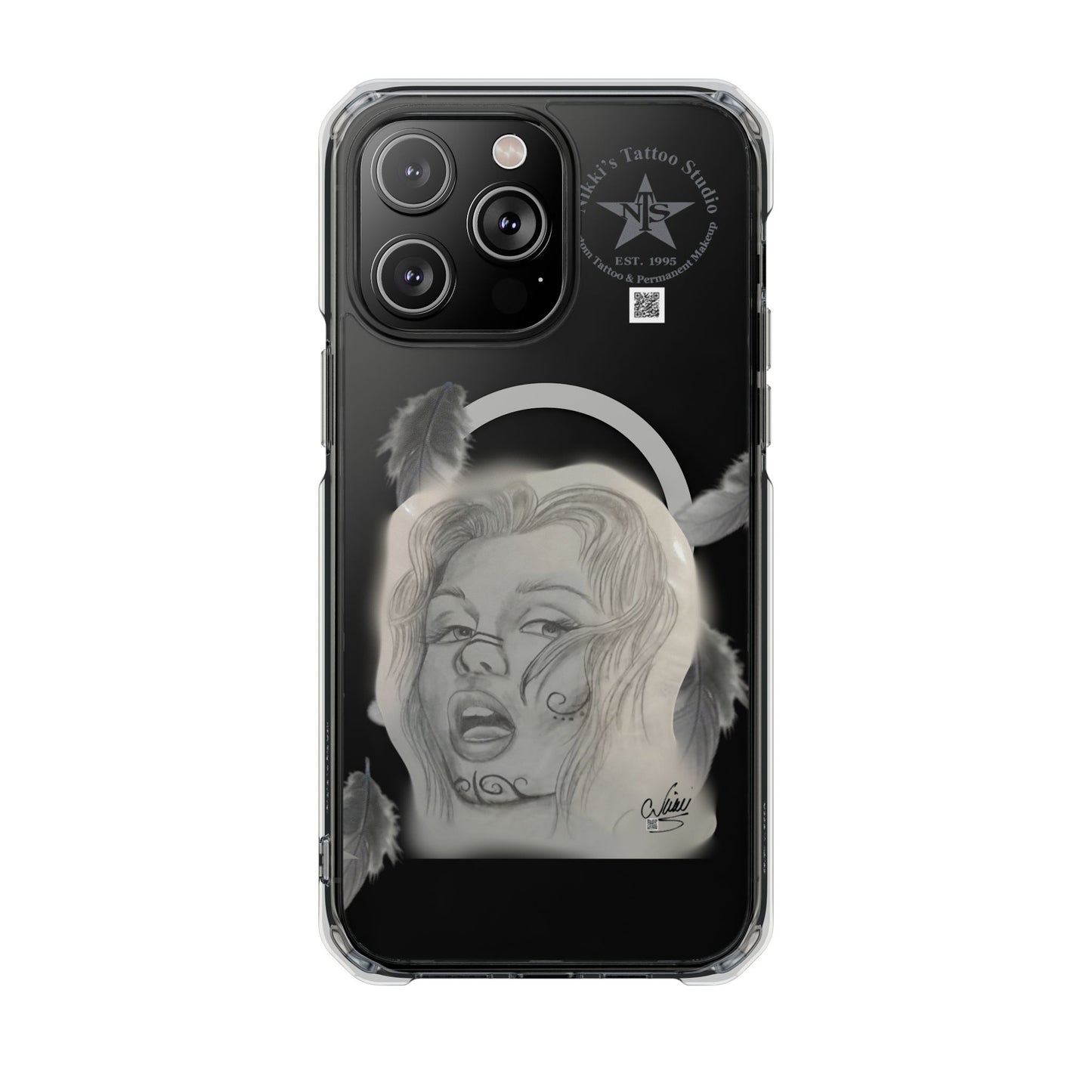 Phone Case iPhone 14, iPhone 15 - Painted Lady Face by Nikki