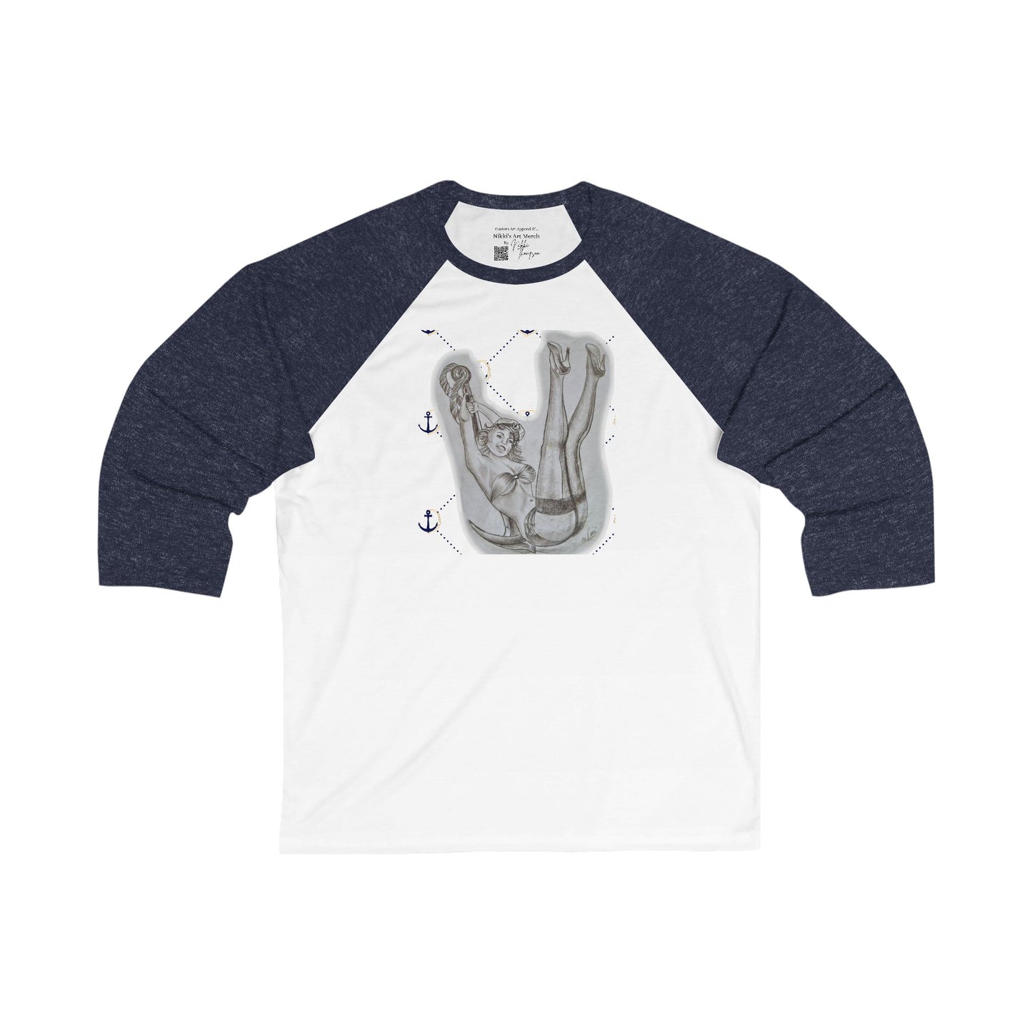 Baseball Tee Unisex - Pin Up Sailor Girl by Nikki