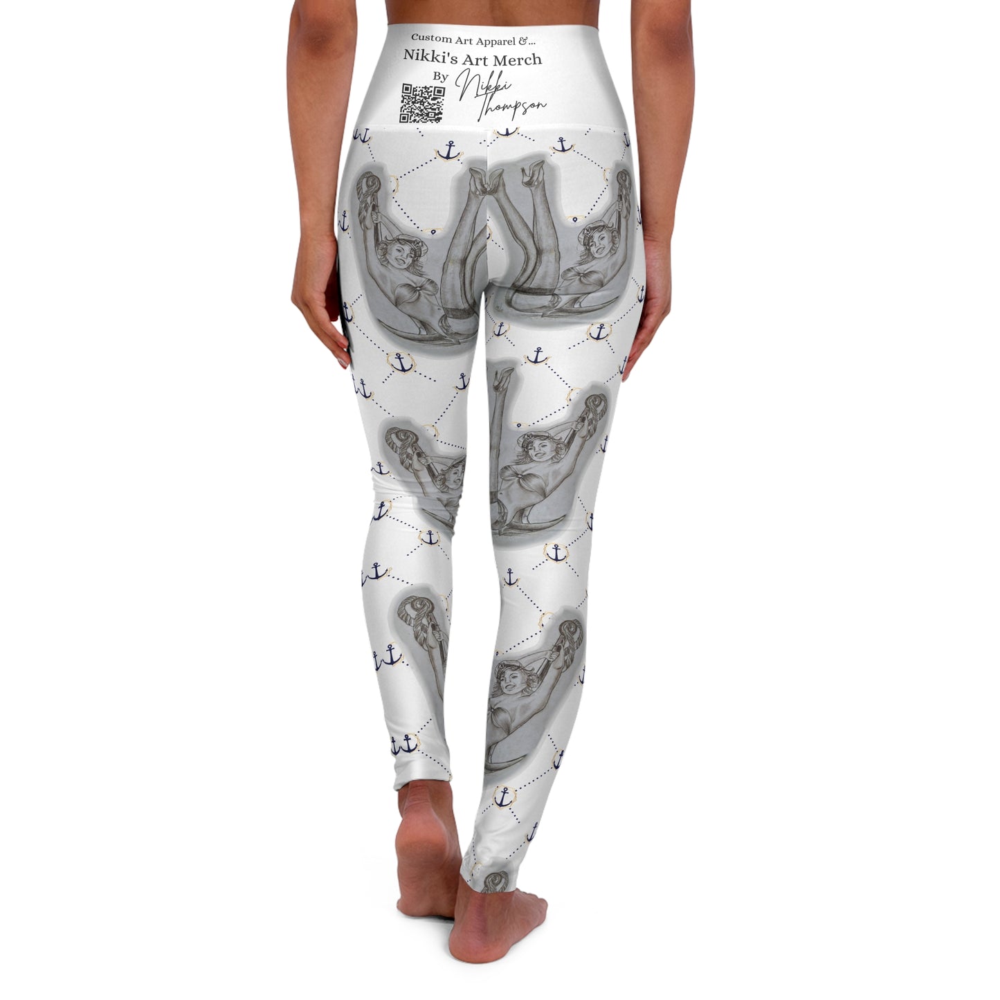 Yoga Leggings - Nikki's Pin up Sailor Girl