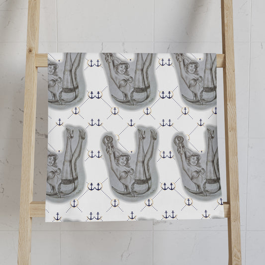 Hand Towel - Pin Up Sailor Girl by Nikki