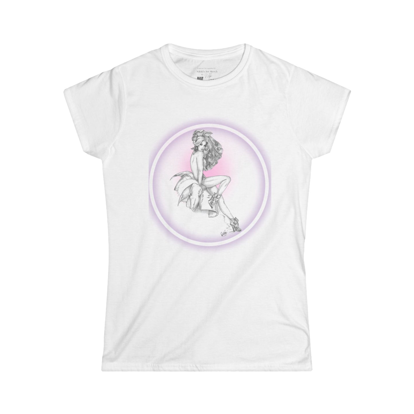 T-Shirt Women's Softstyle - Pretty Bunny Pin Up by Nikki