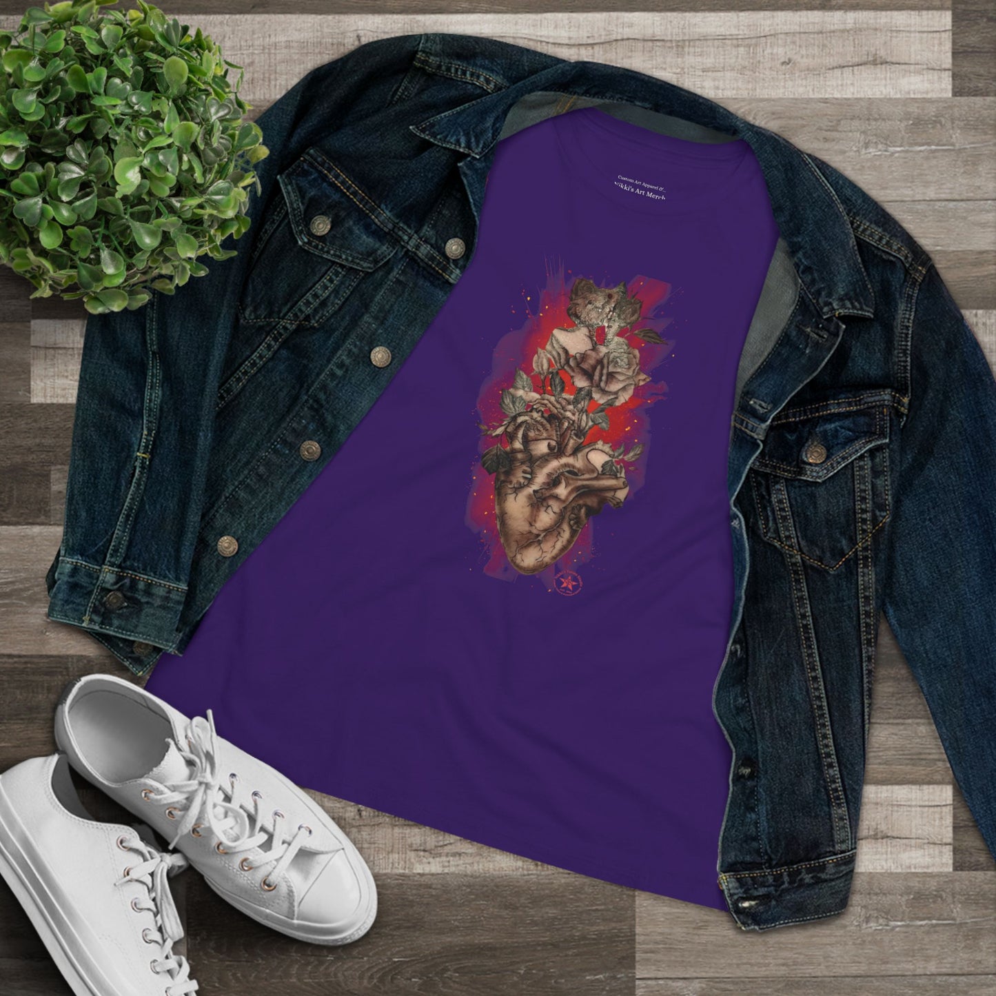 Anatomical Heart - Sephia by Nikki Women's Cotton Tee