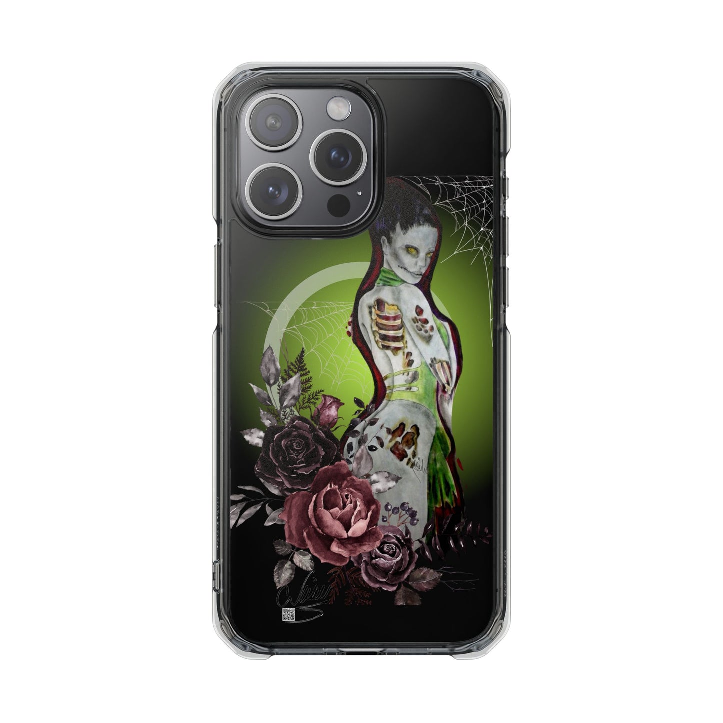 Phone Case Magnetic Clear - Zombie Lady by Nikki Thompson