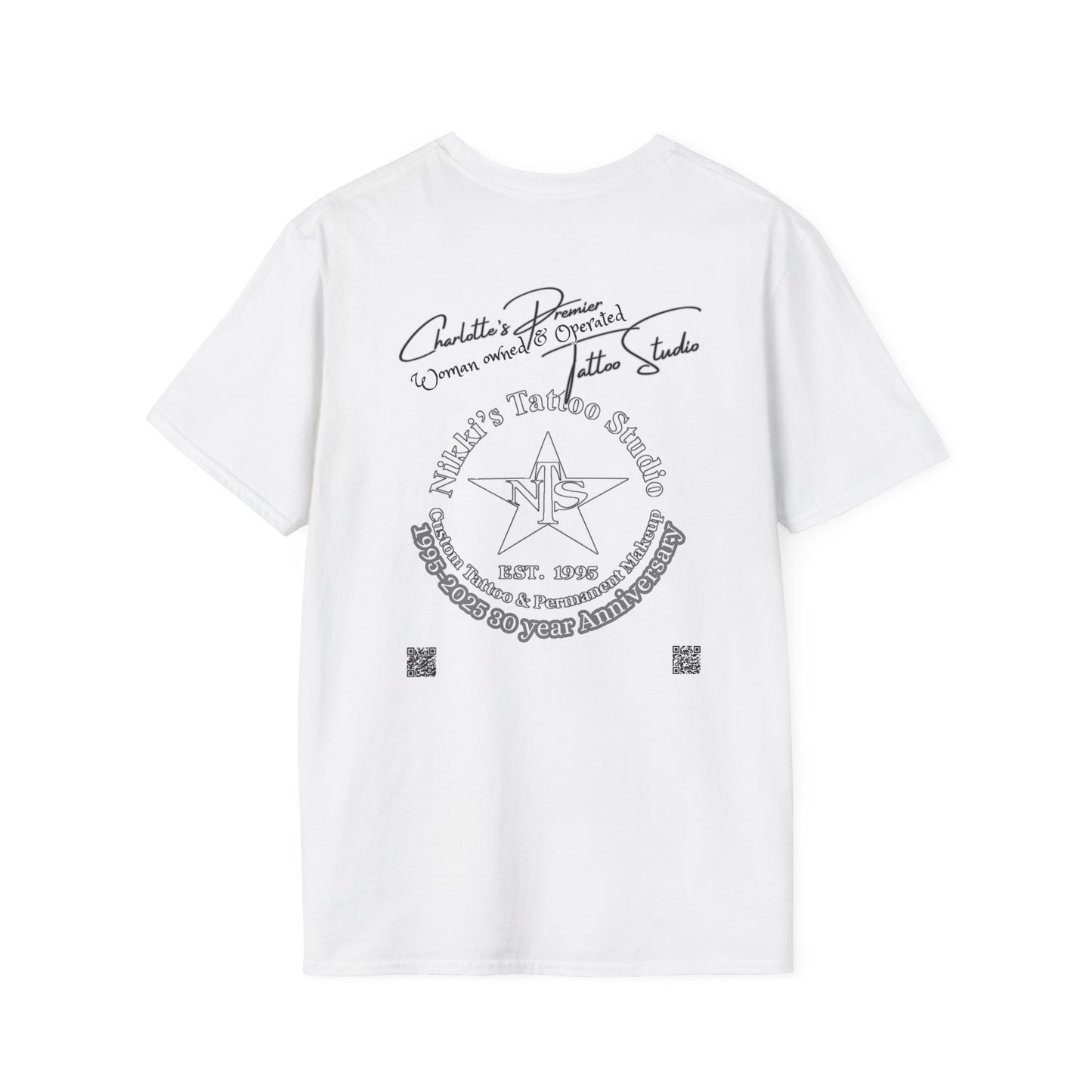 Butterfly Skull Logo Nikkis Tattoo Studio - 30th Anniversary T-Shirt