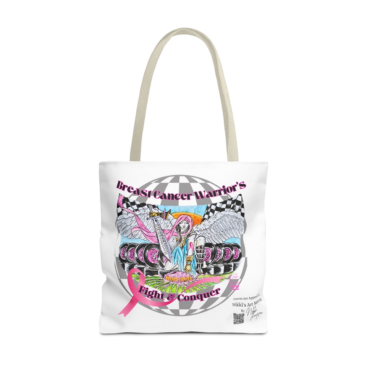 Tote Bag - Breast Cancer Warrior by Nikki