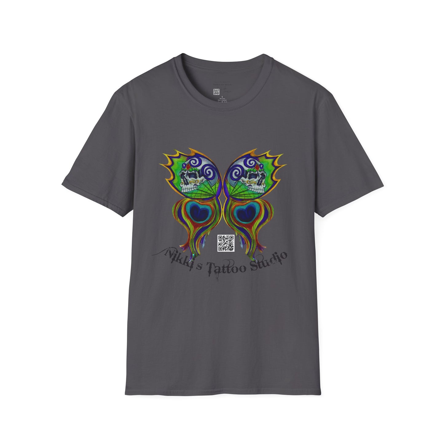 Butterfly Skull Logo Nikkis Tattoo Studio - 30th Anniversary T-Shirt